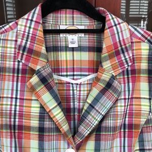 Talbots Size 12P Madras Plaid Blazer